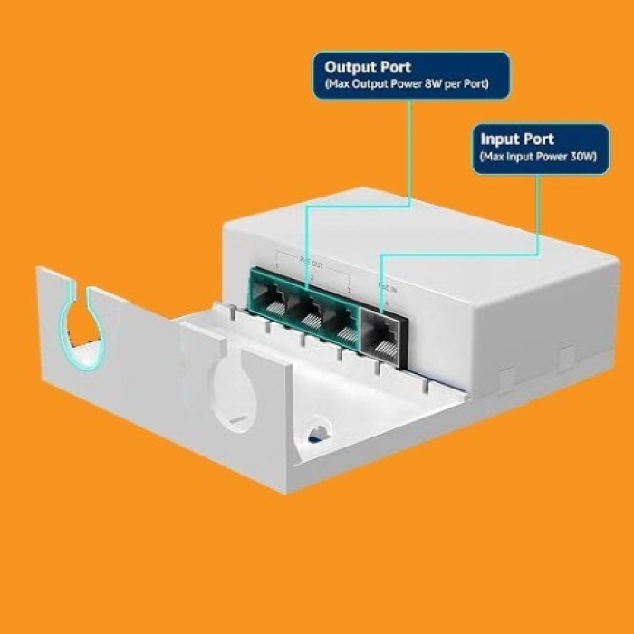 4 Port Outdoor PoE Extender 1 giriş 3 Çıkış, IEEE 802.3af/at Mini 4 Kanal PoE Tekrarlayıcı IP66 Su Geçirmez